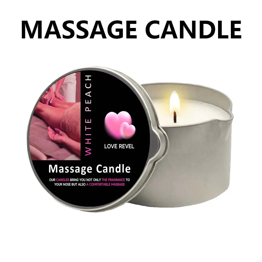 White Peach Massage Candle - Essential Oil - SpicyAccessoires