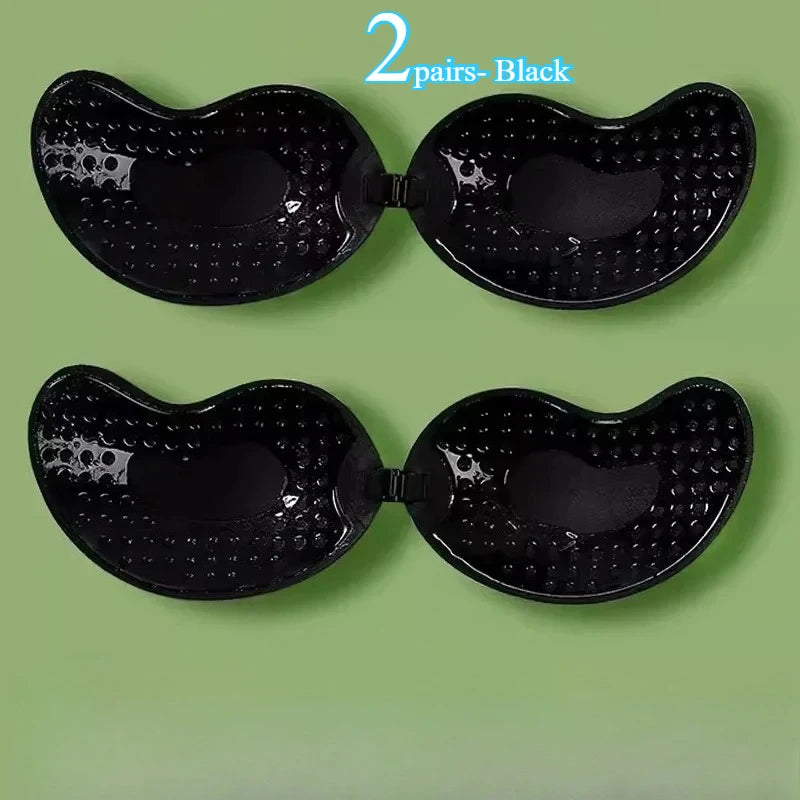 Black invisible silicone bra 2-pack