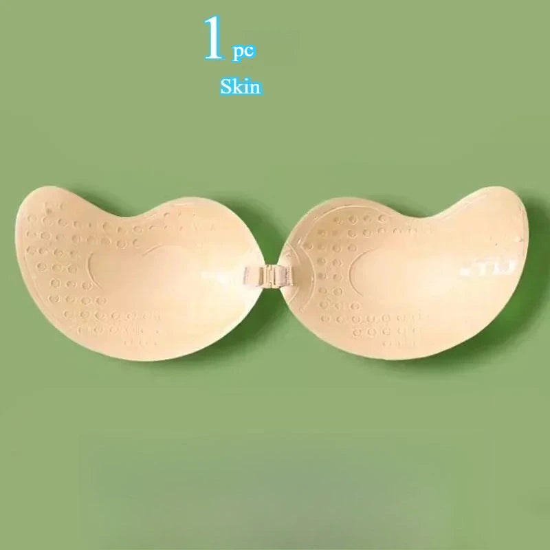 Single skin-tone invisible silicone bra