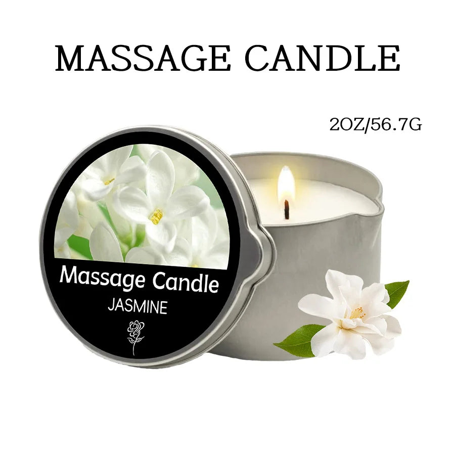 Jasmine Massage Candle 2oz - Essential Oil - SpicyAccessoires