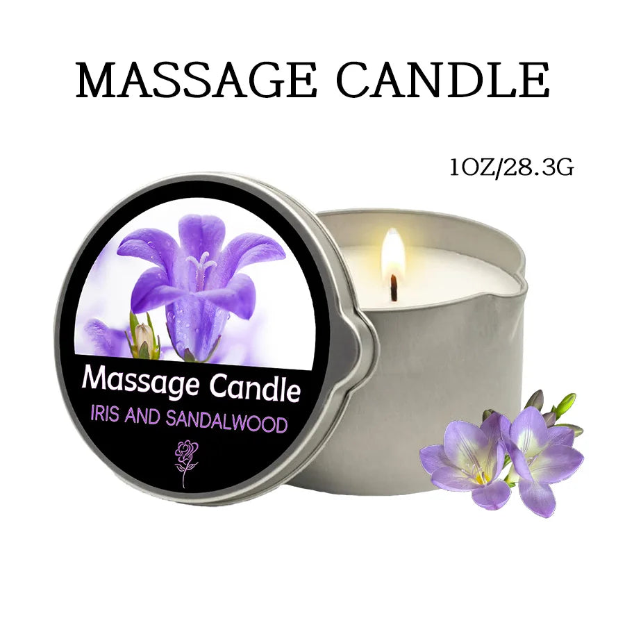 Iris Sandalwood Massage Candle 1oz - Essential Oil - SpicyAccessoires