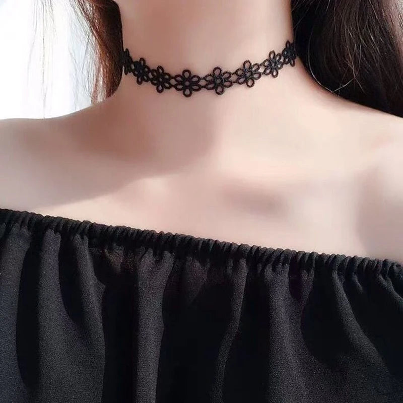 Style 8 - Velvet Lace Choker Necklace - Gothic Boudoir Jewelry - Women's Black Velvet Necklace