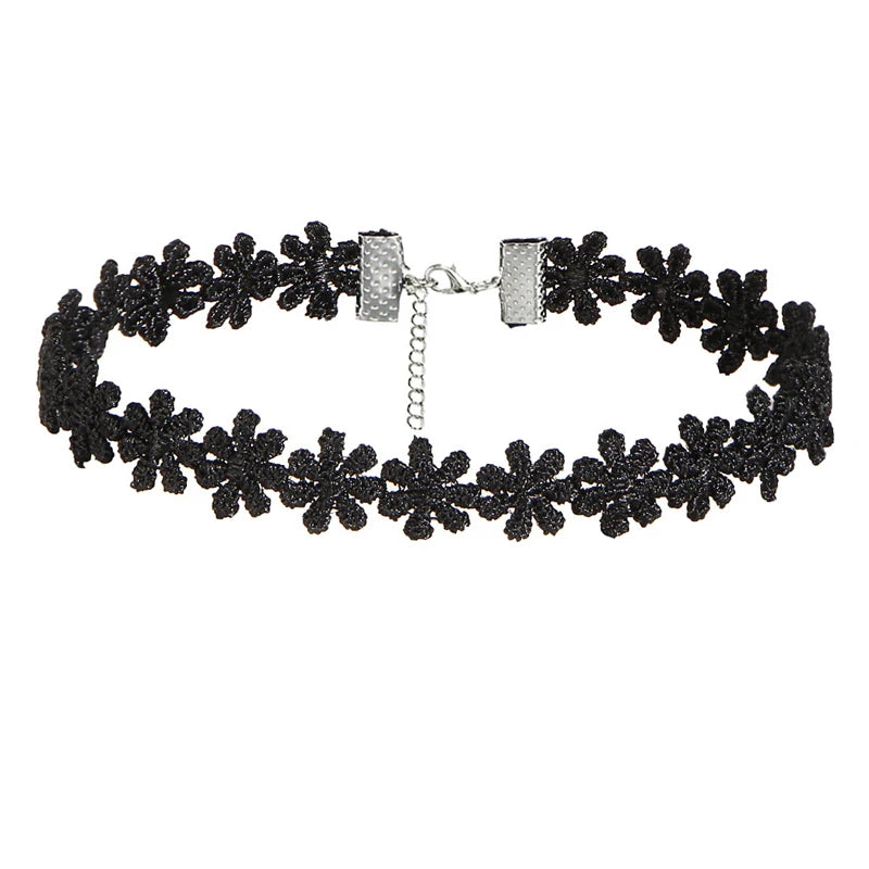 Style 25 - Velvet Lace Choker Necklace - Gothic Boudoir Jewelry - Women's Black Velvet Necklace