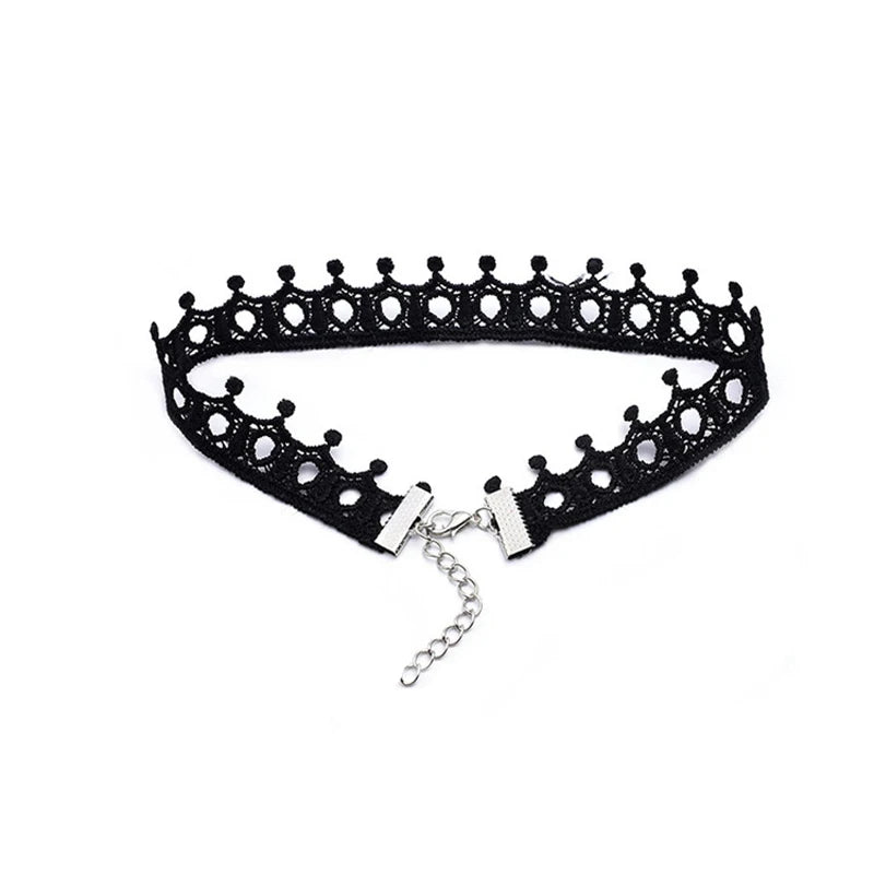 Style 15 - Velvet Lace Choker Necklace - Gothic Boudoir Jewelry - Women's Black Velvet Necklace