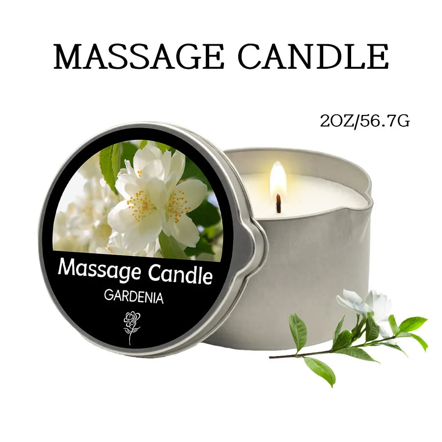 Gardenia Massage Candle 2oz - Essential Oil - SpicyAccessoires