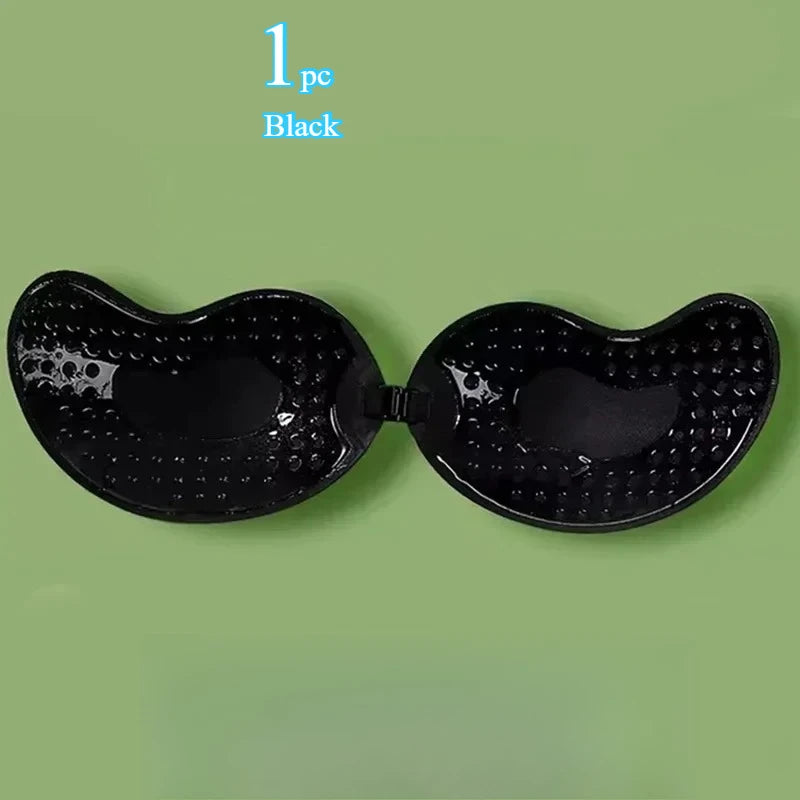 Single black invisible silicone bra