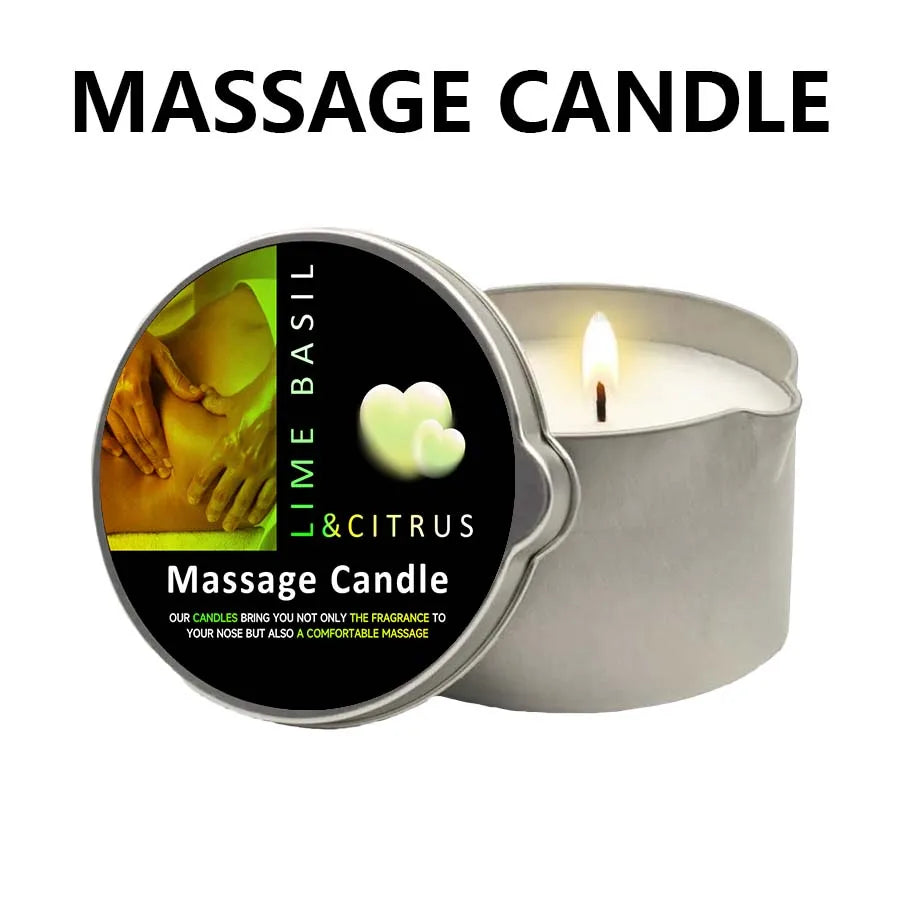 Lime Basil Citrus Massage Candle - Essential Oil - SpicyAccessoires
