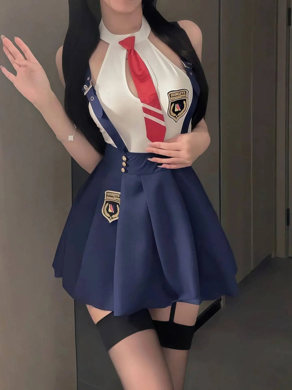 Japanese student costume set front view close up - roleplay outfit - SpicyAccessoires